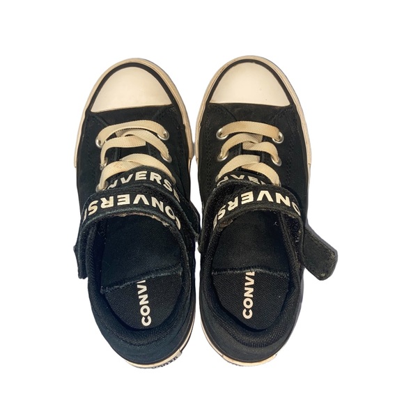 Converse black sneaker US13 Junior youth unisex dbl strap Velcro closure - Picture 4 of 7